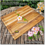 Cutting board butcher block STRIPES RECTANGLE 40x30x2cm +/-1.6kg talenan kayu jati Jepara